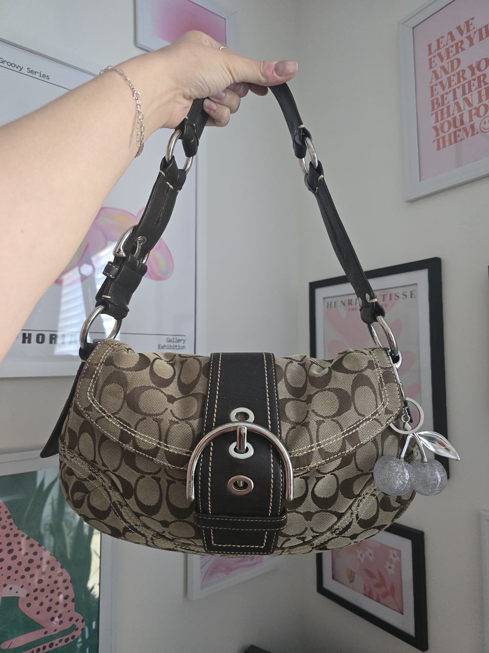 Coach Soho Y2k Shoulder Bag W/Cherry Charm - Large